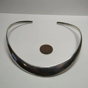 Schweres komplett massiv 925 Sterling Silber Modernist Choker Halsband Halskette 39,8 Gramm - Bild 1 von 12