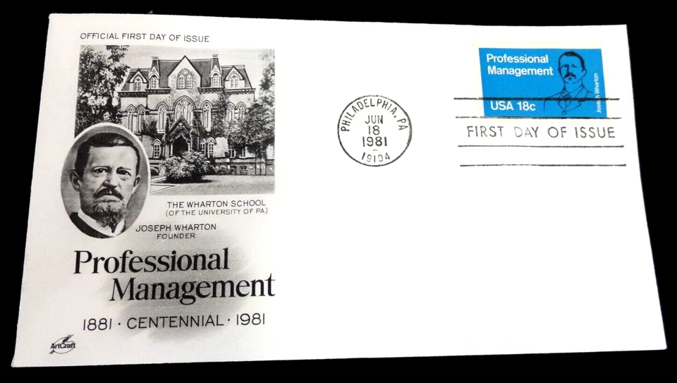 Professional Management Wharton 1981 FDC #1920 Artcraft Philadelphia First Day - Image 1 of 1