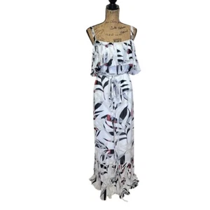 Lane Bryant Maxi Dress White Sundress Ruffle Sleeveless Summer Dress Sz 20 - Picture 1 of 10
