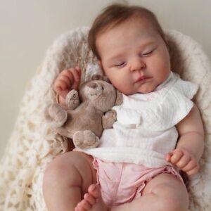 49CM Lifelike Reborn Baby Doll Peaches Sleeping Newborn Painted 3D Skin Handmade