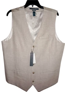 $69.50 Perry Ellis Men's Vest Polyester-Rayon Natural Linen size M - Picture 1 of 2