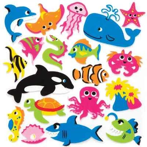 60 Coloridas Pegatinas de Espuma Autoadhesivas Sealife 30mm-75mm Colores Surtidos NUEVO - Imagen 1 de 1