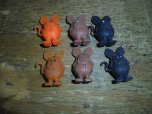 Vintage Rat Fink Mini Gumball Charm Figure Lot Ed Roth 1960s Hot Rod - Set of 6 - Picture 1 of 3