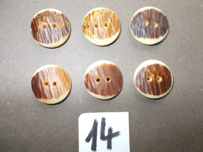 10 echte Rinderhornknöpfe in Hirschhorn-Optik in verschiedenen Größen - Bild 1 von 2