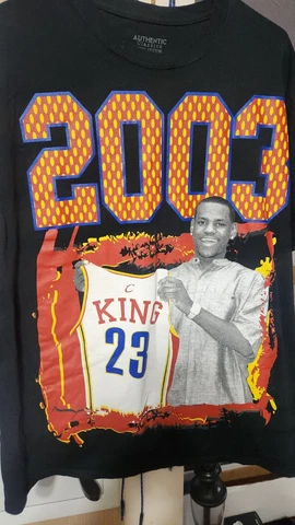 LeBron James Draft Day 2003 Cleveland Cavaliers NBA Shirt XL Rookie Black RC Cover