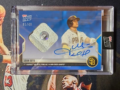 2022 Topps Now Cert Auto Game Used Base Relic # 1 /49 Juan Soto SP #6798 Padres - Image 1 of 2