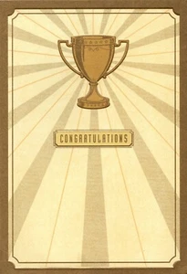 Tarjeta de felicitación distintiva ganador del primer lugar del trofeo de oro Felicitaciones Congrats - Imagen 1 de 3