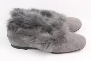 Taryn Rose Ryanne Faux-Fur Grey Ballet Flats Slippers Size US 6.5 - Picture 1 of 8