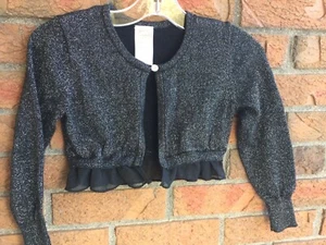 Wonder Nation Girls Dressy Shrug Sweater Size XS (4-5) Black With Silver - Picture 1 of 7