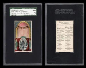 1889 N218 KINNEY FAMOUS GEMS OF THE WORLD    '"DIAMOND BORENO  "  SGC 60  1605 - Picture 1 of 1