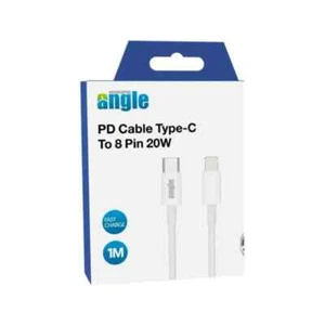 Winkel PD Kabel USB-C auf 8 Pin - rechtwinklig, geflochten, 3A Schnellladung - 1m schwarz - Bild 1 von 2