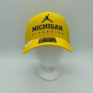 Jordan Brand Michigan Wolverines NCAA Club Hat Cap Yellow Logo Size M/L - Picture 1 of 6