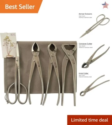 盆景工具套装 - 凹面刀具、刀柄切割机、后备箱分离器、剪刀 - 8 英寸 — 第 1/4 张图片