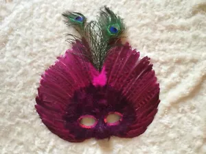 Peacock Feather Carnival Masquerade New Orleans Mardi Gras Mask - Picture 1 of 1