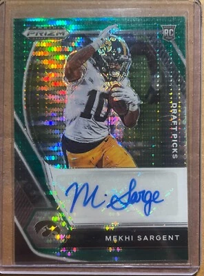 2021 Prizm Draft Picks Mekhi Sargent RC AUTOGRAPH GREEN Pulsar Prizm 1/25 Iowa - Image 1 of 2