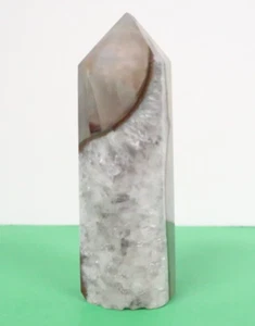 AGATE & QUARTZ POLISHED CRYSTAL TOWER 10.5x3.1CM 206 GRAMS - Picture 1 of 4