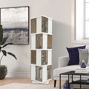 4-Tier Rotating Bookshelf, Book Storage Shelf, Floor Standing Rotating Bookcase - Picture 1 of 15