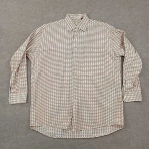 Ben Hogan Shirt Mens Large Orange White Plaid Long Sleeve Button Up Casual - Picture 1 of 10