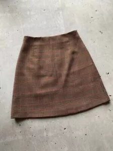 Rare Weekend Max Mara 100 % Wool Plaid Pleated Mini Skirt Size 10 - Picture 1 of 11