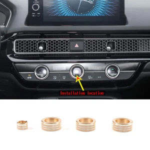 Car A/C Volume Knob Decorative Ring For Honda Civic 2022 Aluminum Alloy Gold - Picture 1 of 6