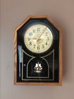 Vintage New Haven  Quartz Wall Clock Pendulum Wood Frame