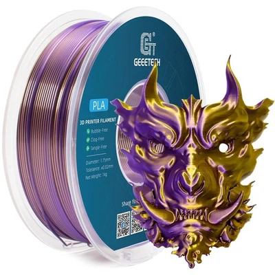 Filamento de impresora 3D Geeetech Silk PLA 1,75 mm 1 kg Silk Gold & Lila color mezclado PLA