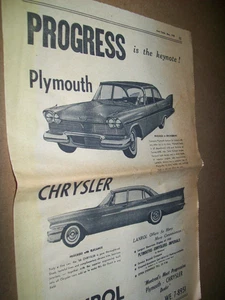 1958 Plymouth & Chrysler newspaper car ad -Lanrol Motors, Montreal Canada - Picture 1 of 2