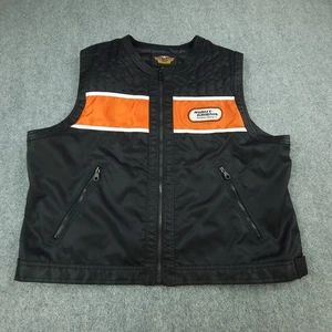 Harley-Davidson Racing Vest mens size 2XL Black Full-Zip American Biker jacket - Picture 1 of 8