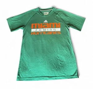 Adidas Miami Hurricanes Rowing climalite tshirt Size Medium Kids - Picture 1 of 5