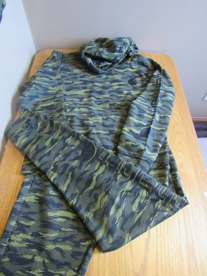 NUEVO CON ETIQUETAS CONJUNTO DE PANTALONES DEPORTIVOS Y SUDADERA CON CAPUCHA CAMUFLAJE CARHARTT TALLA MEDIANA (10-12) PARA NIÑOS JÓVENES Foto 1 de 4
