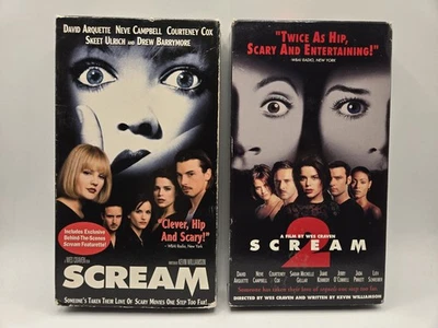 SCREAM + SCREAM 2 VHS Used Wes Craven Horror Tested & Works Foto 1 de 4
