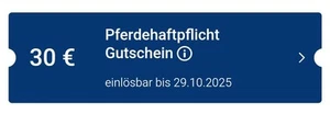 Check24 30 € Pferdehaftpflicht Gutschein einlösbar bis 29.10.2025 - Bild 1 von 2