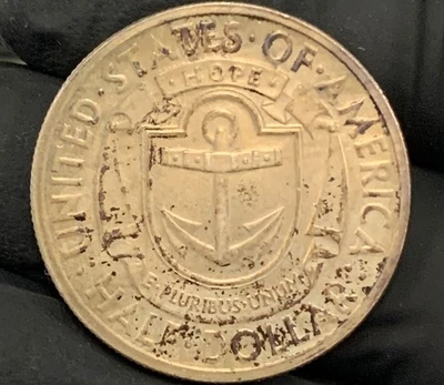 1936 Rhode Island Commemorative Silver Half Dollar 1636-1936 Providence 300th - Image 1 of 2