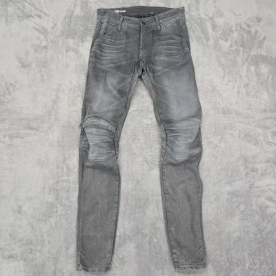 Calça jeans skinny masculina G Star Raw 5620 3D zíper joelho 31x34 cinza moto jeans - Imagem 1 de 4