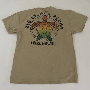 Doe T shirt Medium Hilo Hawaii Sea Turtle pocket Tee Vintage Men’s Tan - Picture 1 of 7