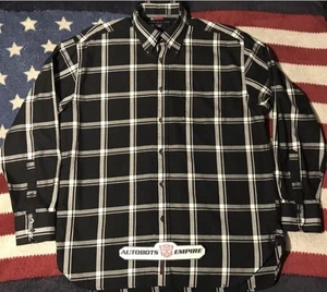 Neu ohne Etikett Vintage Tommy Hilfiger schwarz kariertes geknöpftes Hemd L Sportler Stadion Flügel 1 - Bild 1 von 10