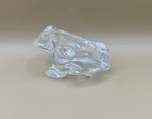 Vintage Kunst Vannes Klarglas Frosch Pfeifenhalter/Aschenbecher Briefbeschwerer Schmuckschale - Bild 1 von 8