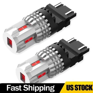 2/4X 3157 3156 3057 LED Brilliant Red Brake Light Tail Light Bulbs Plug & Play T - Picture 1 of 18