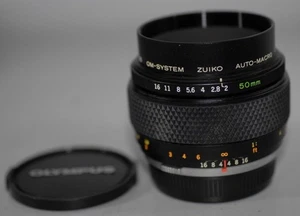 Objetivo macro automático Olympus 50 mm f2 OM Zuiko para OM1 OM2 OM4, etc. - Bonito Como Nuevo-! - Imagen 1 de 6