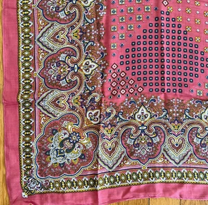 Talbots paisley scarf pink blue large 34 " square made India NEW with TAGS B - Picture 1 of 5