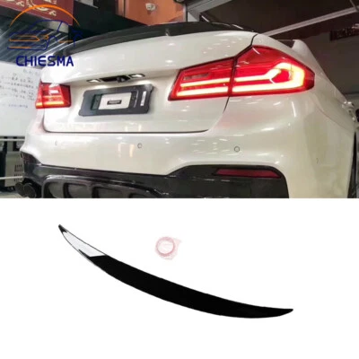 MP Style Rear Trunk Spoiler Wing Lip For BMW G30 540i 2017-2022 2023 Gloss Black Foto 1 de 4