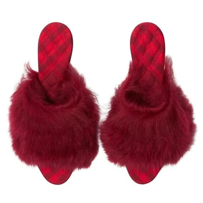 Sandália feminina Burberry Jackie 75 Shearling Mules em ondulação tamanho 36,5 MSRP $950 - Imagem 1 de 4