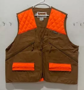 Gamehide Canvas Hunting Vest Adult Size XXL Full Zip Bright Orange & Brown NWOT - Picture 1 of 6