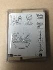 Stampin' Up! BUBBLE QUEEN New Unmounted Wood Rubber Stamp Set Spa Bath Tub