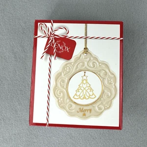 Lenox Christmas Ornament Porcelain & Gold Merry Tree 3.75" #889491 NEW - Picture 1 of 8