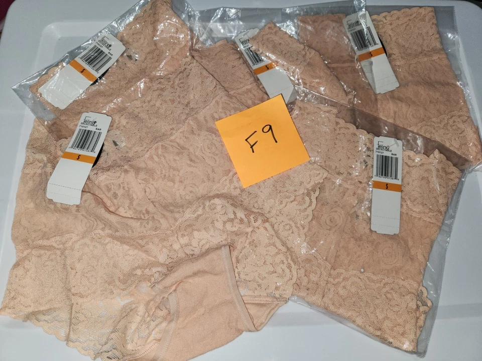 S Felina 710127 Panties Lace Boyleg High Waisted Sheer Nude BINF9
