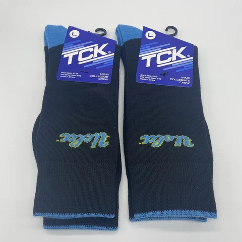 LOT OF 2 TCK UCLA Bruins Logo Collegiate Crew Dress Socks Black FITS SIZE 8-12 Cover