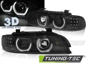BMW E39 3D LED Angel Eyes Scheinwerfer weiße Ringe LED Blinker Schwarz 9.95-2003 - Bild 1 von 5