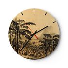 Horloge murale en verre 30x30cm Palmiers Forest Des Pluies Wall Clock