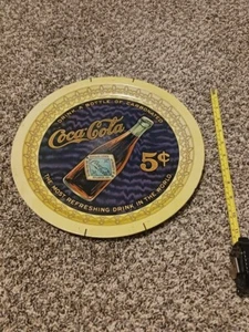 Coca Cola Coke Bottle Round 5 cents Metal Tin Sign Plate 75th Anniversary - Picture 1 of 3